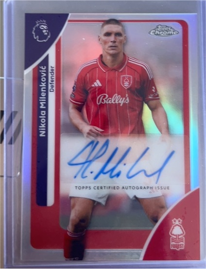 2026 Topps Chrome Premier League # Nikola Milenkovic — front