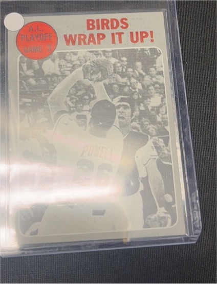 1970 Topps #201 Birds Wrap It Up! AL Playoff Game 3 — front