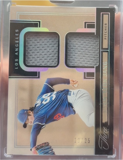 2025 Panini Three and Two Dual Jerseys Hyun-Seok Jang Dodgers #19/25 — front