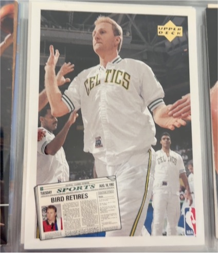 1992-93 Upper Deck #SP1 Larry Bird Magic Johnson Retirement — front