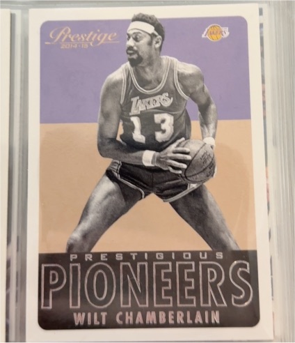 2013-14 Panini Prestige Prestigious Pioneers #4 Wilt Chamberlain — front