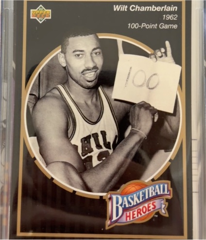 1992-93 Upper Deck Basketball Heroes #13 Wilt Chamberlain 100-Point Game — front