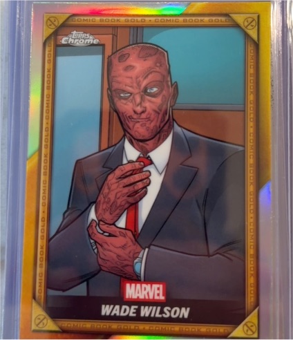 2025 Topps Chrome Deadpool Wade Wilson Comic Book Gold Marvel X-Men #CB-4 — front