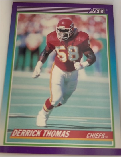1990 Score #500 Derrick Thomas Kansas City Chiefs — front