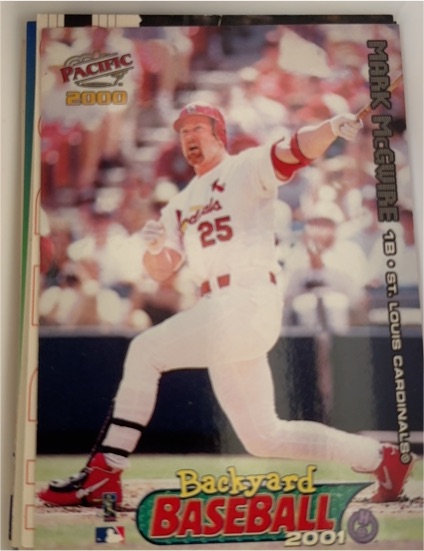 2000 Pacific Humongous Entertainment Backyard Baseball 2001 #1B Mark McGwire — front