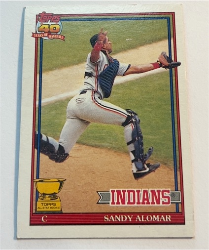 1991 Topps #165 Sandy Alomar Cleveland Indians — front