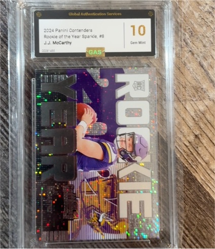 2024 Panini Contenders Rookie of the Year Sparkle #8 J.J. McCarthy — front