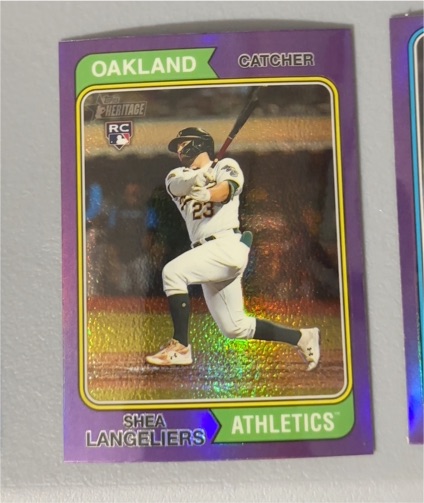 2023 Topps Heritage #190 Shea Langeliers Chrome Purple Refractor — front