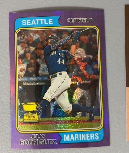 2023 Topps Heritage Chrome Purple Refractor #18 Julio Rodriguez — front