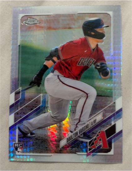 2021 Topps Chrome #121 Daulton Varsho Prism Refractor Rookie Card — front