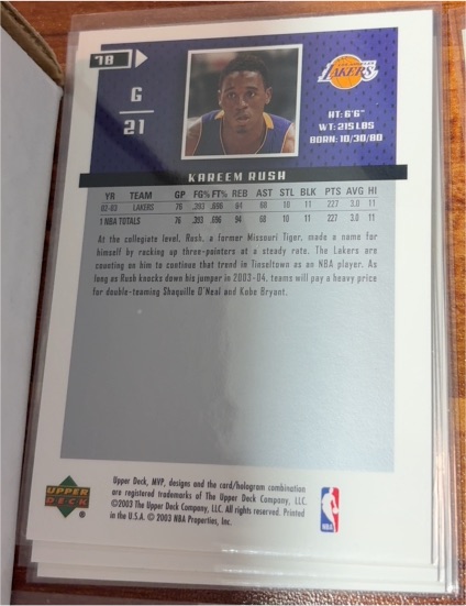 2003-04 Upper Deck Victory #41 Kareem Rush — front