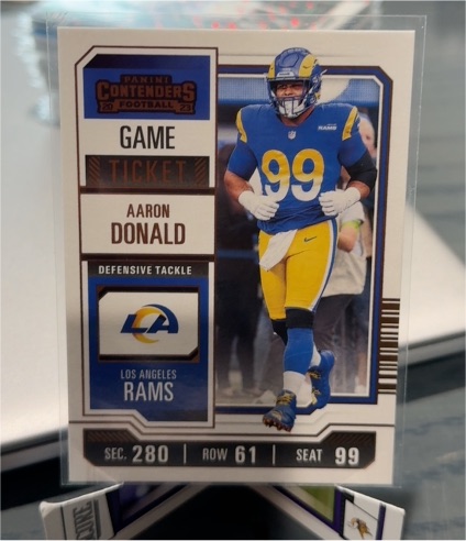 2023 Panini Contenders #60 Aaron Donald Game Ticket — front