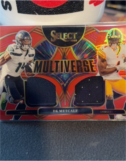 2025 Panini Select #MVJ-DKM DK Metcalf Multiverse Dual Patch — front