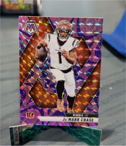 2025 Panini Mosaic #11 Ja'Marr Chase Reactive Purple Mosaic Prizm — front