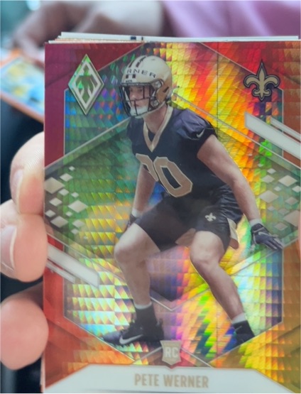 2021 Panini Phoenix #168 Pete Werner Fire Burst Rookie — front