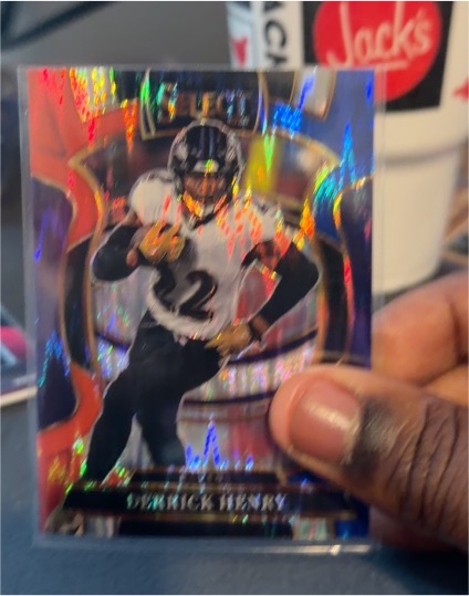 2025 Panini Select #60 Derrick Henry Black and Red Prizm Shock — front