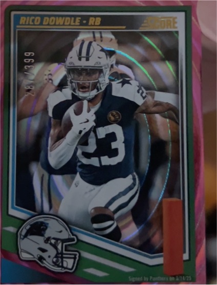 2025 Panini Score #241 Rico Dowdle — front