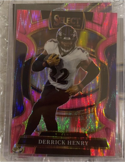 2025 Panini Select #60 Derrick Henry Pink Prizm Shock — front