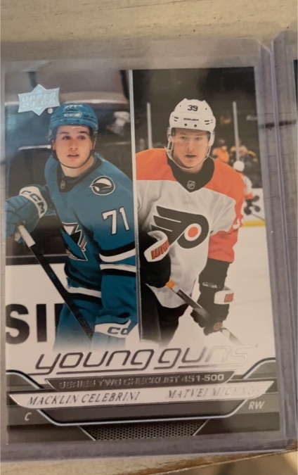 2024-25 Upper Deck Series 2 Young Guns Checklist #500 Macklin Celebrini / Matvei Michkov — front