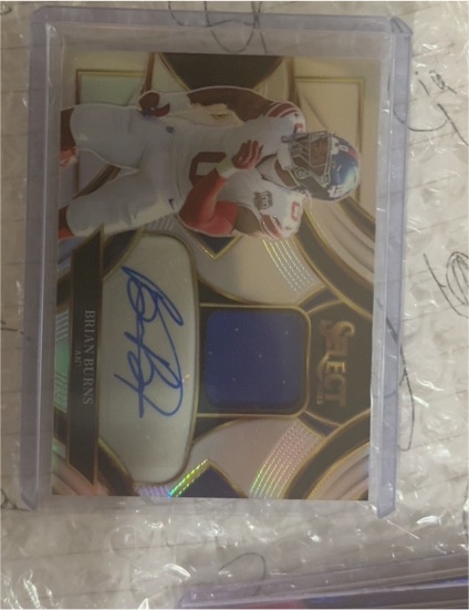 2025 Panini Select Signature Patch Auto Brian Burns Blue Prizm #149 — front