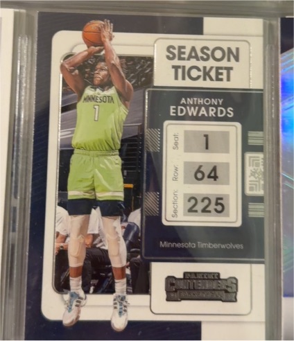 2021-22 Panini Contenders Season Ticket #5 Anthony Edwards — front