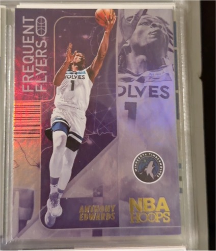 2022-23 Panini NBA Hoops #1 Anthony Edwards Frequent Flyers — front