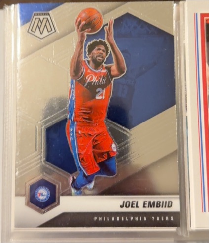 2019-20 Panini Mosaic #189 Joel Embiid — front