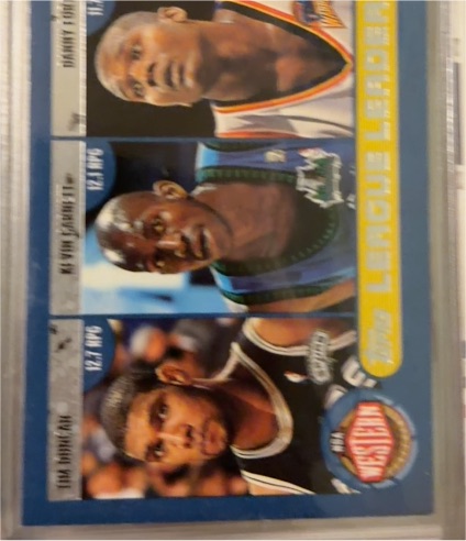 2002-03 Topps #179 Shaquille O'Neal, Tim Duncan, Kobe Bryant League Leaders — front