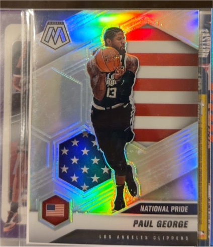 2020-21 Panini Mosaic #255 Paul George National Pride Los Angeles Clippers — front