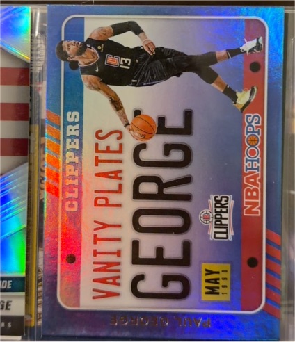 2020-21 Panini NBA Hoops #8 Paul George Vanity Plates — front