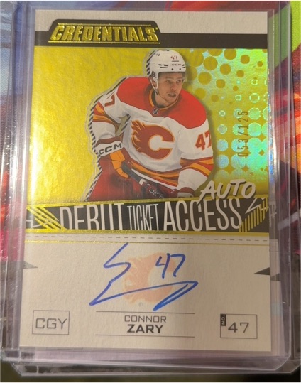 2023-24 Upper Deck Credentials Debut Ticket Access #DTAA-CZ Connor Zary — front