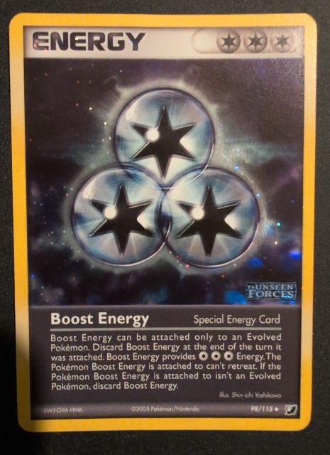 2005 Pokemon EX Unseen Forces #98 Boost Energy — front