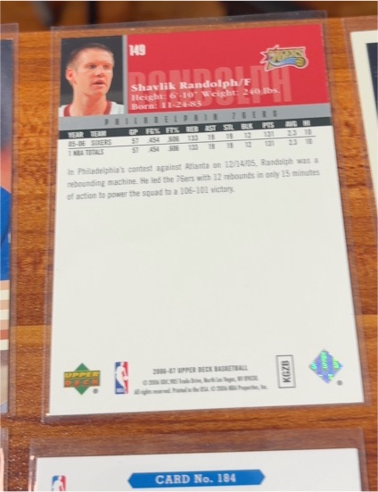 2005-06 Upper Deck #149 Shavlik Randolph — front