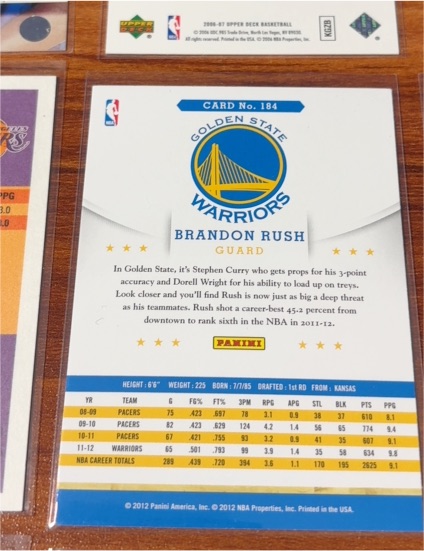 2012 Panini #184 Brandon Rush — front