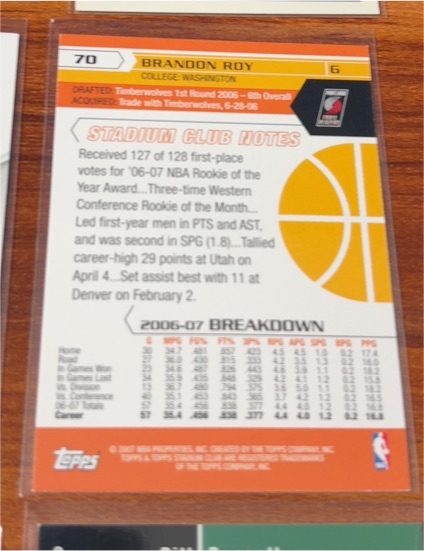 2006-07 Topps Stadium Club #70 Brandon Roy — front
