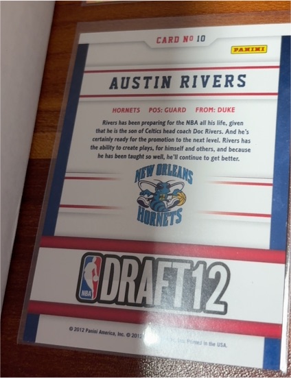 2012-13 Panini Hoops Draft Night #10 Austin Rivers — front