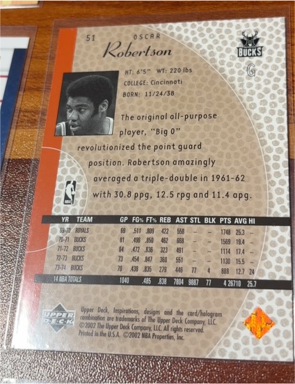 2002 Upper Deck #51 Oscar Robertson — front