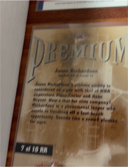 2003 Playoff Absolute Etched Glass Plaque #7 Jason Richardson — front