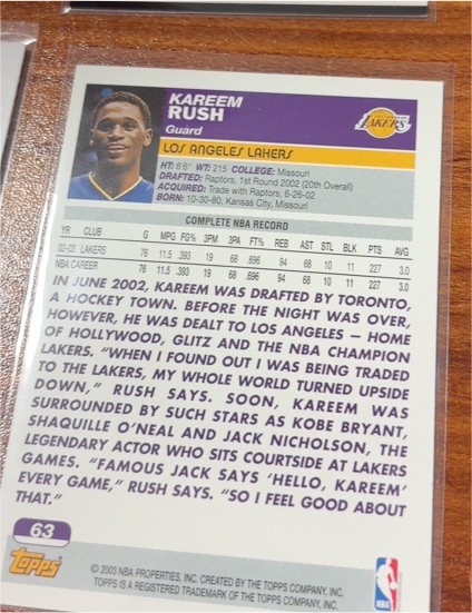 2002-03 Topps #204 Kareem Rush — front