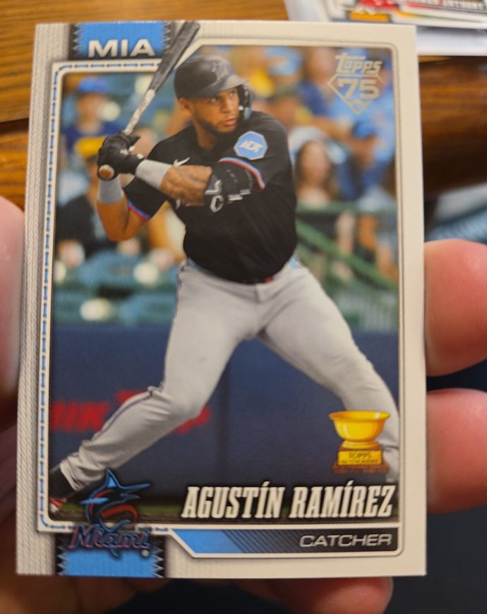 2026 Topps Series 1 #287 Agustin Ramirez Miami Marlins Rookie Cup — front