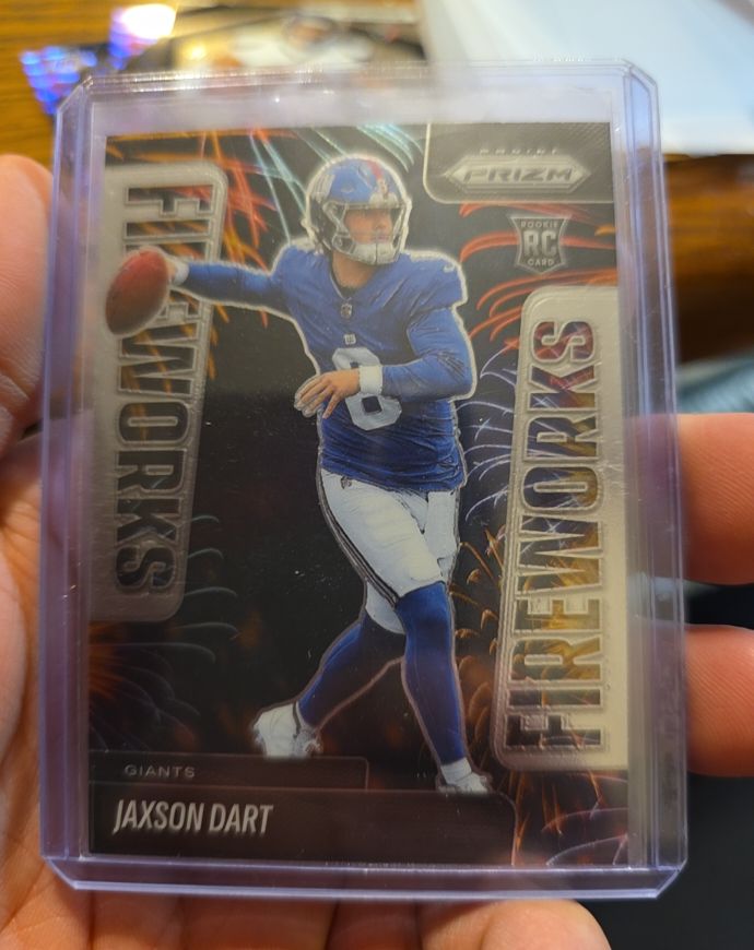 2025 Panini Prizm #6 Jaxson Dart Fireworks Rookie Insert — front