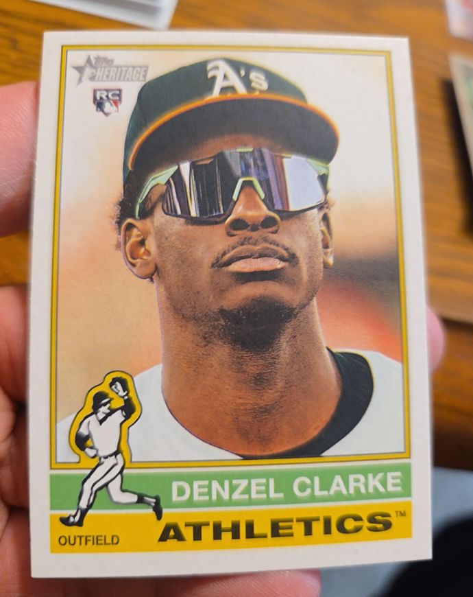 2025 Topps Heritage High Number #571 Denzel Clarke Athletics Rookie — front