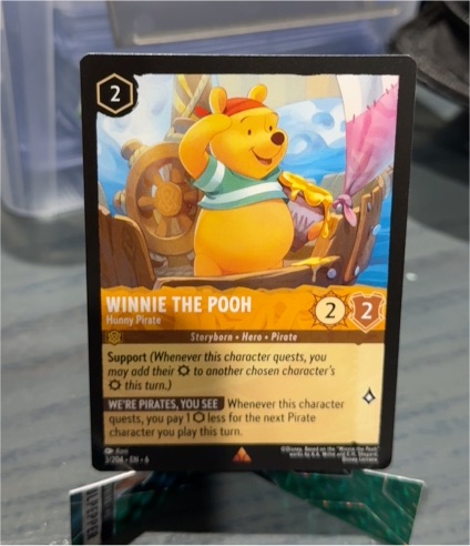 Disney Lorcana Azurite Sea #3/204 Winnie the Pooh Hunny Pirate — front