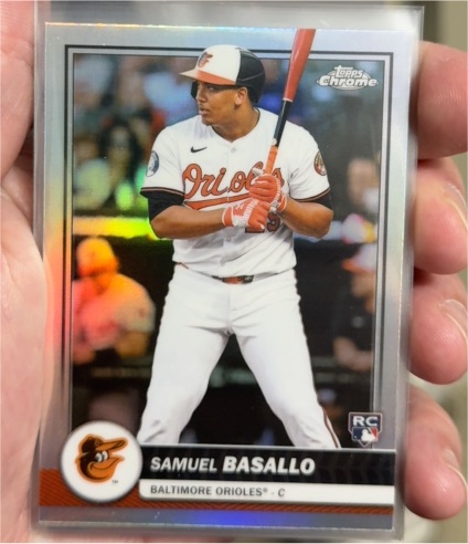 2026 Topps Series 1 #30 Samuel Basallo Chrome Refractor — front