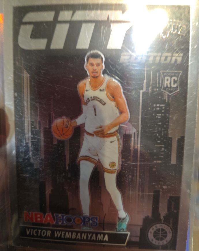 2023-24 Panini NBA Hoops Premium Stock #25 Victor Wembanyama City Edition Rookie — front