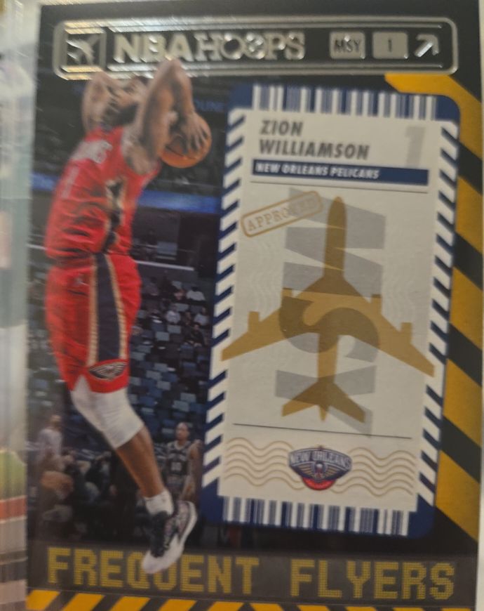 2021-22 Panini NBA Hoops Frequent Flyers #1 Zion Williamson — front