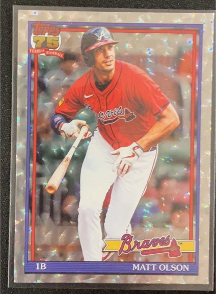 2026 Topps #T91-53 Matt Olson 1991 Topps Baseball 35th Anniversary Crackle Foil — front