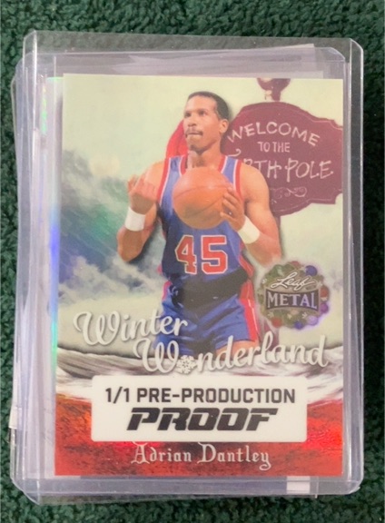 2025 Leaf Metal Winter Wonderland #45 Adrian Dantley 1/1 Pre-Production Proof — front