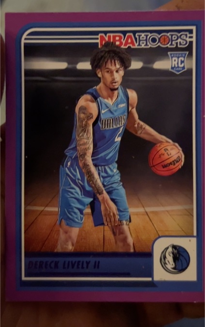 2023-24 Panini NBA Hoops #241 Dereck Lively II Rookie Purple Parallel — front