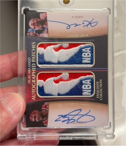 2005 Exquisite Collection Jersey Inserts Dual Auto Larry Hughes LeBron James — front